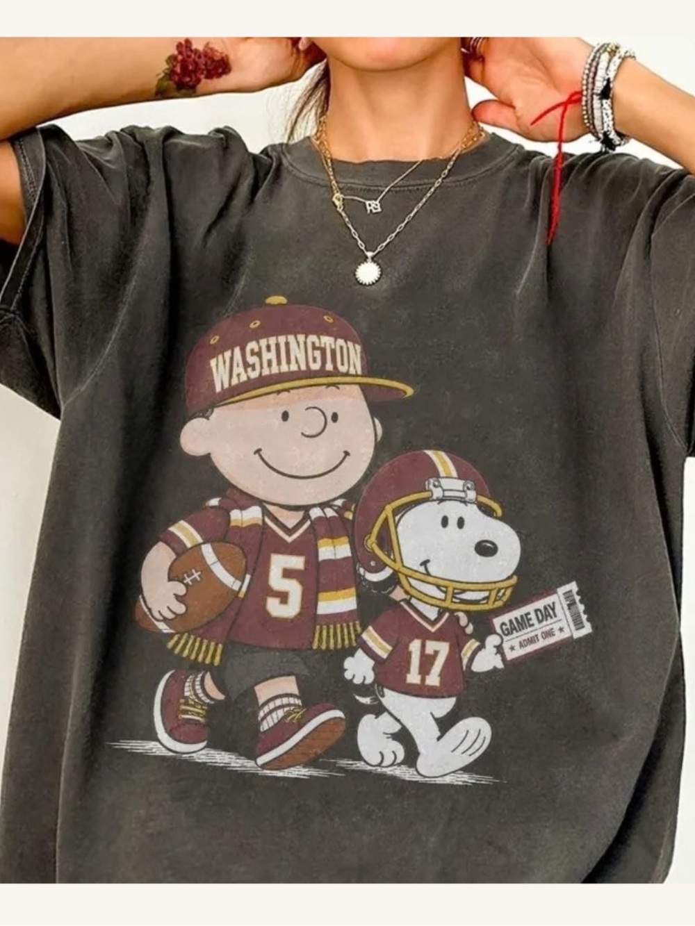 Washington Football Cartoon Comfort Tee, Vintage Comic Style Football, Gameday